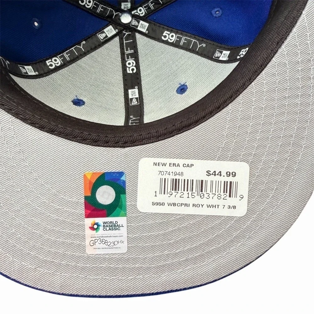 New‎ Era 59FIFTY Fitted Hat Puerto Rico World Baseball Classic Blue 7 3/8